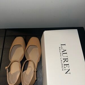 Ralph Lauren Emellie Nappa Leather Mary Jane Flats Size 8